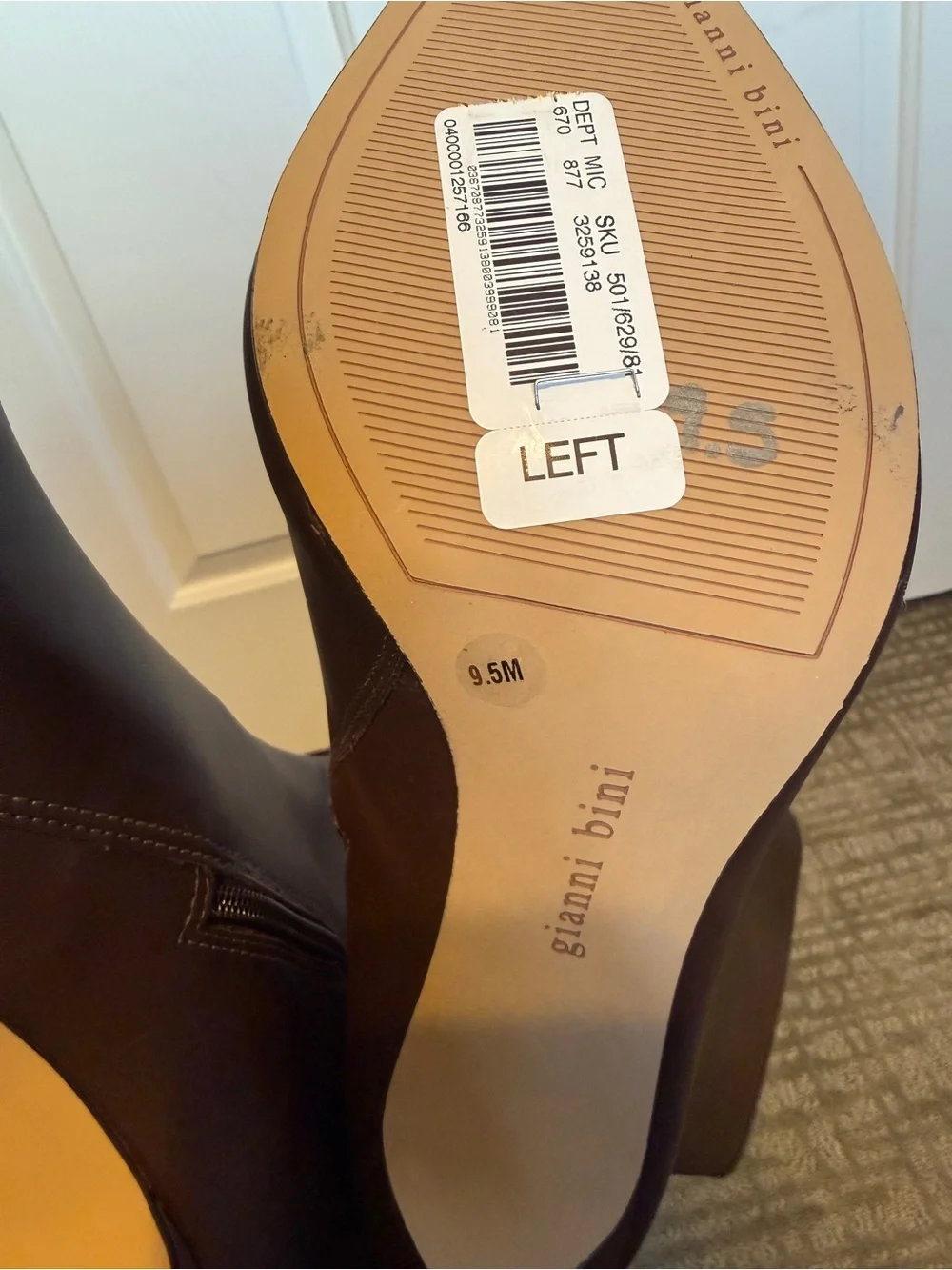 Gianni Bini Brown Knee High Pointed Toe Stiletto Boots Size 9.5 NWT